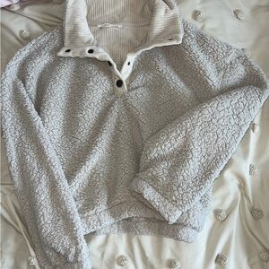 Cozy Gray Sherpa Jacket